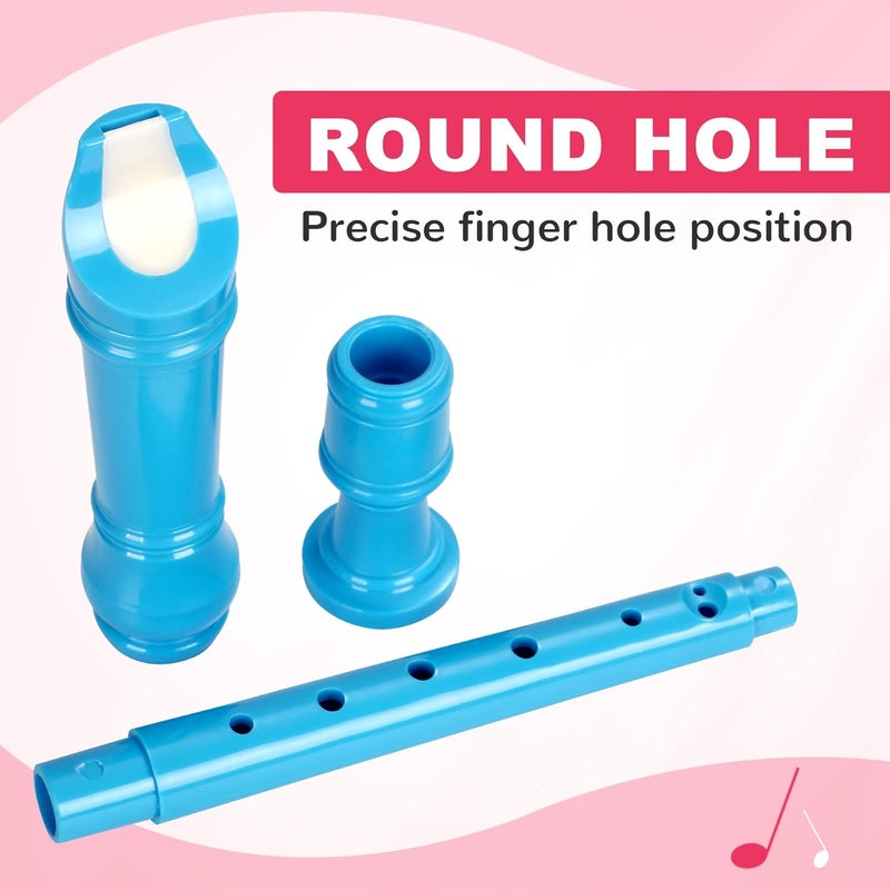 CONJURER Soprano Recorder Instrument for Kids&Student - German Fingering 8 Hole Flute ABS Descant Recorders for Beginners with Cleaning Rod and Bag, Blue - Image 3